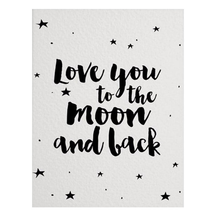 Elegant Moonlit Love Frameless Artwork - Sentimental "Love You to The Moon" Decor