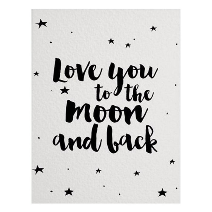 Moonlit Love Frameless Wall Art - Elegant Nursery Decor with "Love You to The Moon" Design