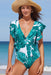 Exotic Floral Print Plunging Tie-Waist Swimsuit