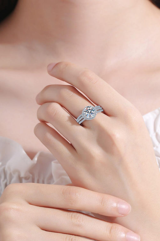Exquisite Moissanite Sparkle Sterling Silver Ring