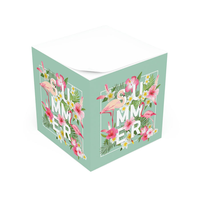 Personalized Tropical Sticky Note Cube with Customizable Design