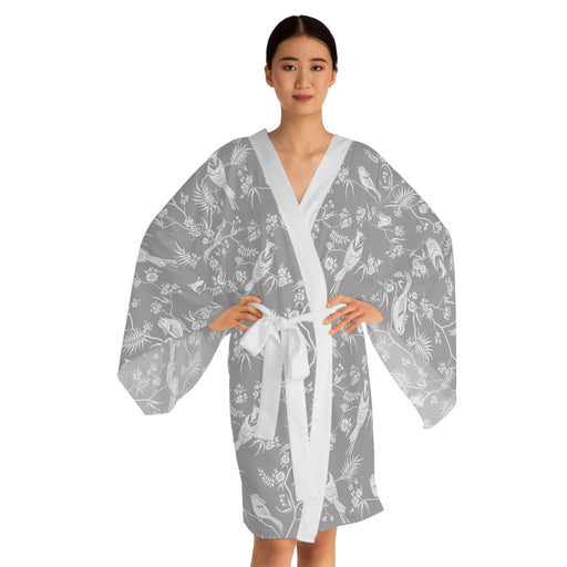 Kireiina Japanese Bird Kimono Robe - Elegant Artistry and Luxurious Comfort