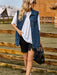 Chic Denim Sleeveless Vest with Collared Neck and Pockets