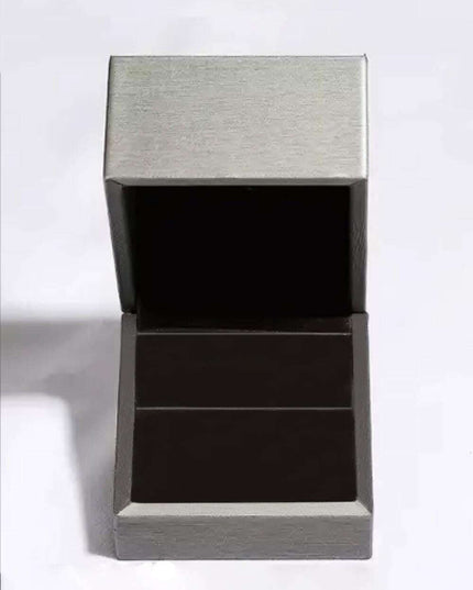 Platinum Square Ring Set with Lab-Diamond and Zircon Accents - Embrace Modern Elegance