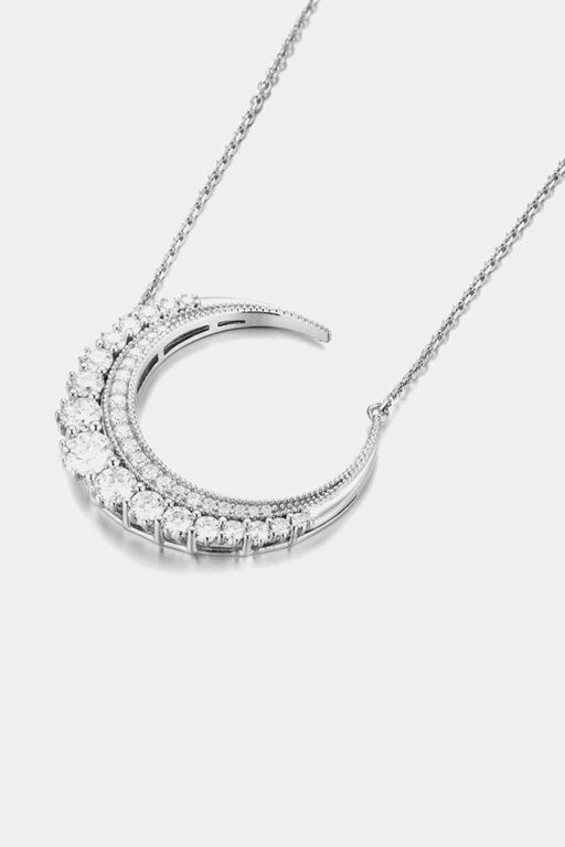 Celestial Beauty Moissanite Crescent Necklace - 1.8 Carat Gem