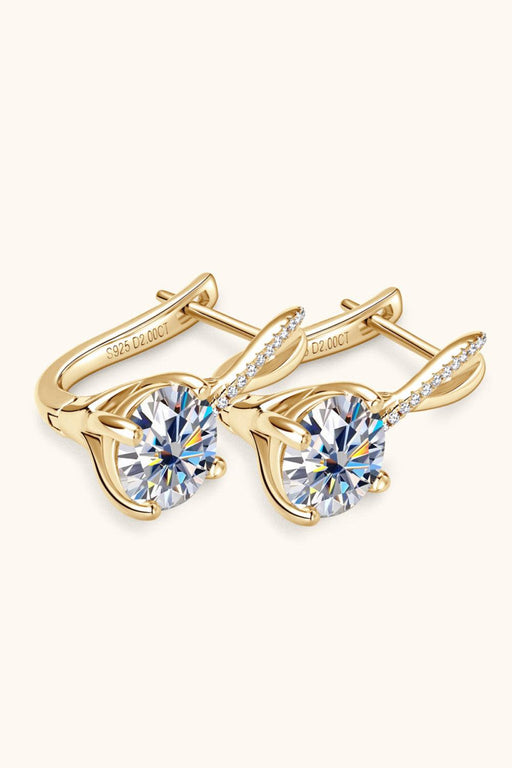 Elegant 4 Carat Moissanite Silver Earrings with Zircon Accents