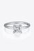Exquisite 1 Carat Lab-Diamond Sterling Silver Ring with Platinum-Plating