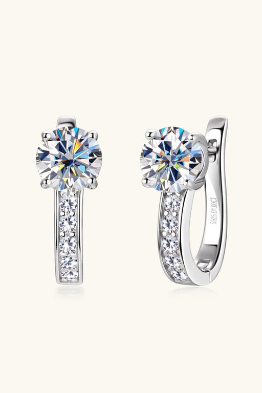 Luxurious 2 Carat Lab-Diamond and Zircon Accent Earrings in Sterling Silver - Dazzling Sparkling Gems