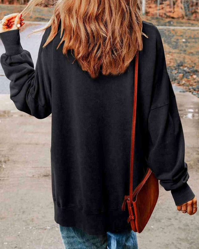 Sparkling Fall Pumpkin Sequin Oversized Sweater