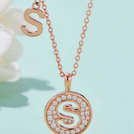 Stunning Rose Gold-Plated Necklace with Lab-Created Diamond - A Modern Elegance