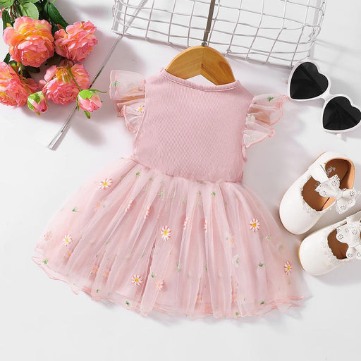 Flutter Sleeve Baby Dress with Embellishments