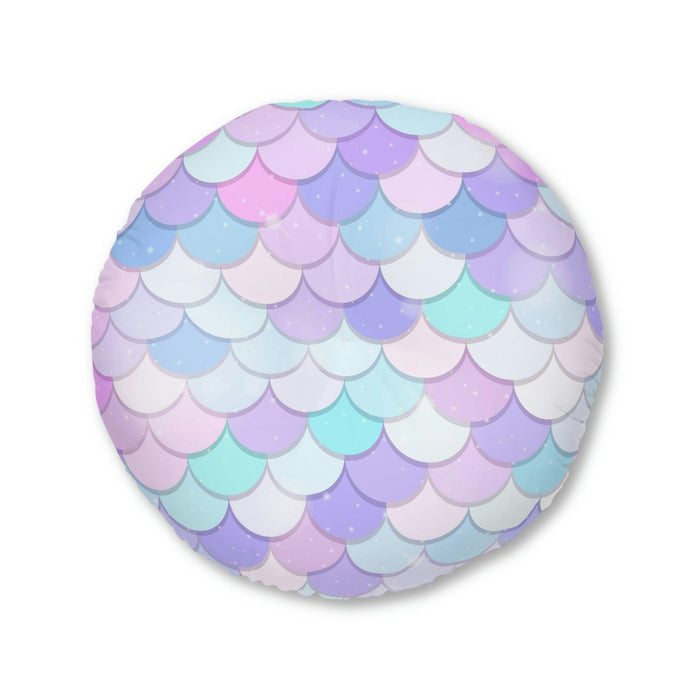 Customizable Mermaid Round Floor Cushion with Personalized Artwork Feature
