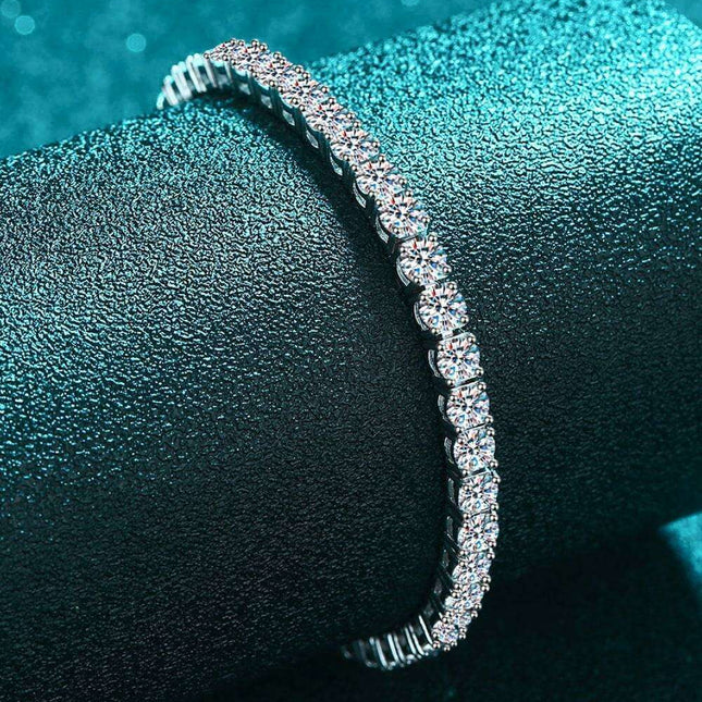 Elegant 4.9 Carat Moissanite Sterling Silver Bangle - Sophisticated Minimalist Accessory