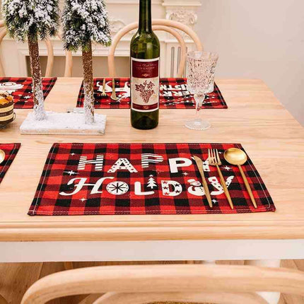 Colorful Plaid Polyester Table Mat Collection