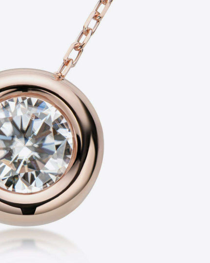 Elegant 1 Carat Moissanite Sterling Silver Pendant Necklace with Warranty