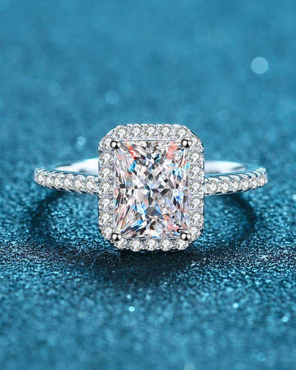 Elegant 2 Carat Moissanite and Zircon Silver Ring - Luxury Edition