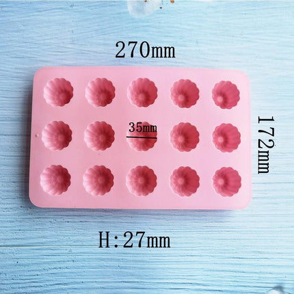 15-Cavity Mini Silicone Bakeware for Cupcakes, Cookies, and Fondant - Très Elite