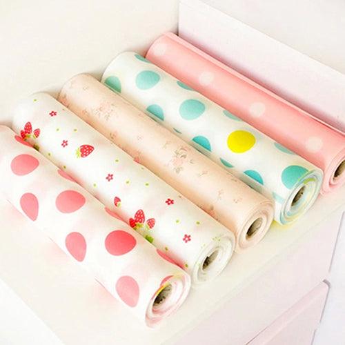 Absorbent Polka Dots Shelf Paper Cabinet Drawer Liner - Protective, Easy-to-Clean & Humidity Resistant
