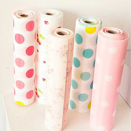 Polka Dots Shelf Liner for Cabinets & Drawers - Absorbent, Protective & Easy-to-Clean