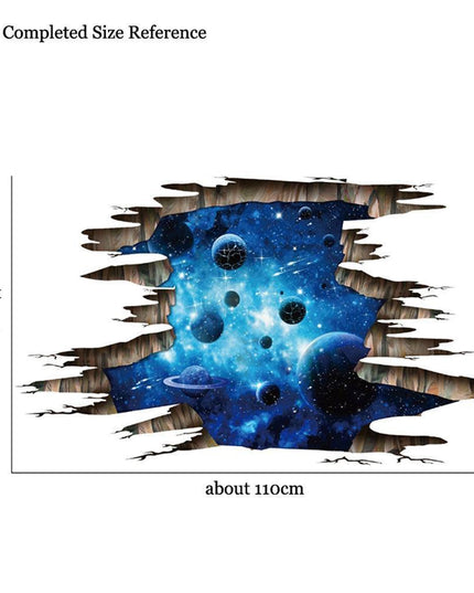 Galactic Depths 3D Dark Blue Floor Decals - Stellar Space Transformation