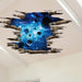 Galactic Blue Planet 3D Floor Decals - Home Interior Upgrade