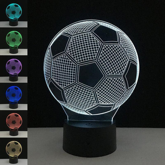 Illuminating 3D Color-Changing Football LED Touch Lamp for Home Decor