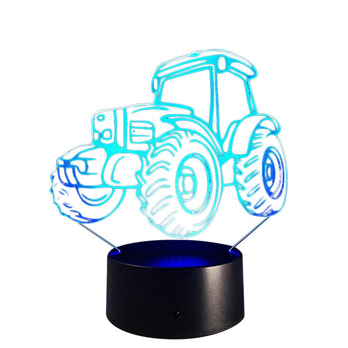 3D Tractor Table Lamp Bedroom Touch Night Light 7 Colors LED Home Decor Gift