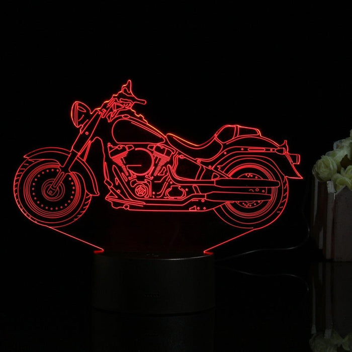 3D Motorcycle Visual LED Night Light 7 Color Change Table Lamp Gift Home Decor
