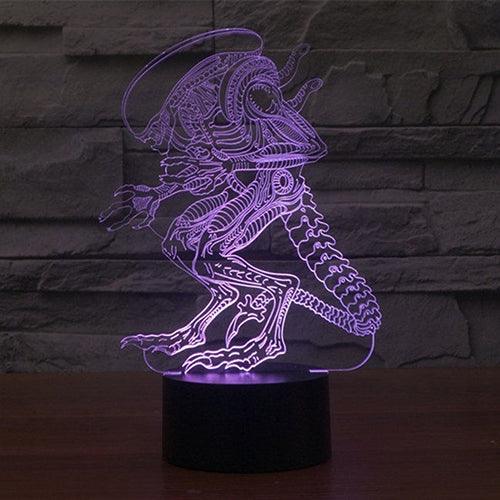 Alien Pattern 3D Night Light - Whimsical Decor Lamp