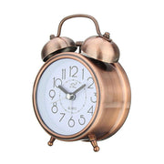 Elegant Retro Silent Double Bell Quartz Alarm Clock with Classic Charm