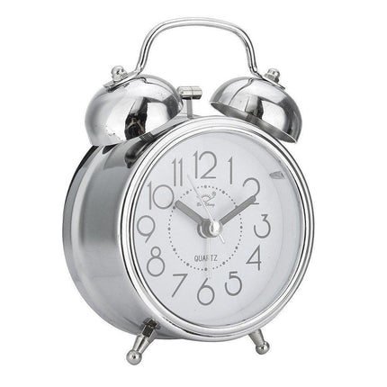 Elegant Retro Silent Double Bell Quartz Alarm Clock with Classic Charm