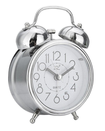 Elegant Retro Silent Double Bell Quartz Alarm Clock with Classic Charm