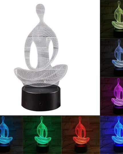 Serene Aura 3D Acrylic LED Night Light - Blissful Meditation Decor