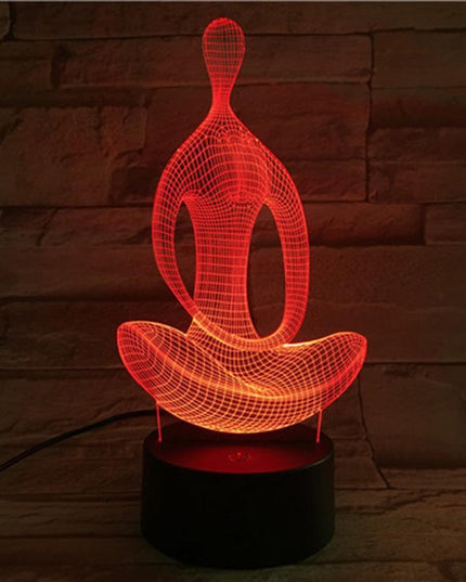 Serene Aura 3D Acrylic LED Night Light - Blissful Meditation Decor