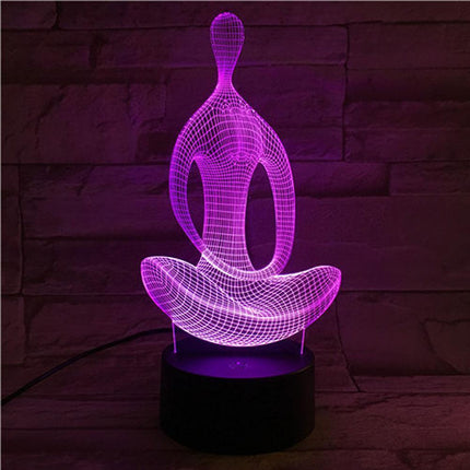 Serene Aura 3D Acrylic LED Night Light - Blissful Meditation Decor