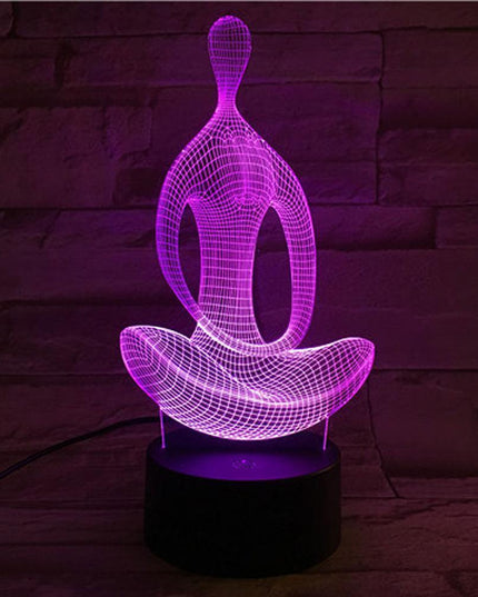 Serene Aura 3D Acrylic LED Night Light - Blissful Meditation Decor