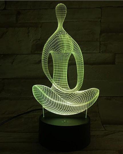 Serene Aura 3D Acrylic LED Night Light - Blissful Meditation Decor