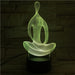 3D Illusion Acrylic Yoga Meditation LED 7Color Changing Table Lamp Night Light