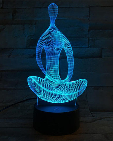 Serene Aura 3D Acrylic LED Night Light - Blissful Meditation Decor
