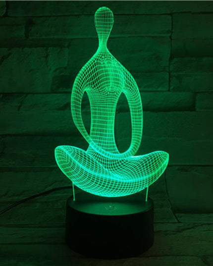 Serene Aura 3D Acrylic LED Night Light - Blissful Meditation Decor