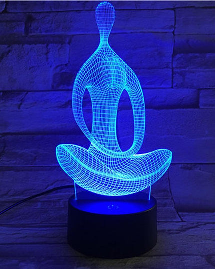Serene Aura 3D Acrylic LED Night Light - Blissful Meditation Decor