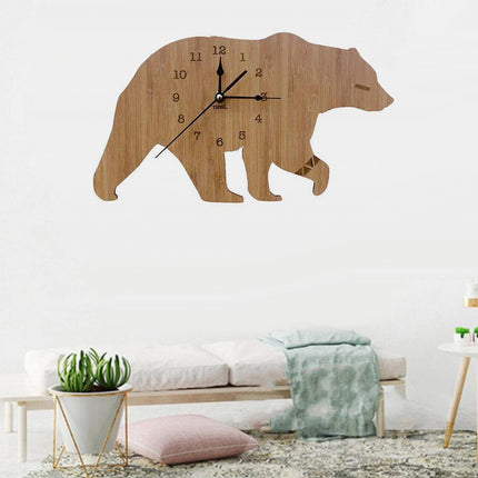 Arctic Charm Polar Bear Basswood Wall Clock - Handcrafted Elegance