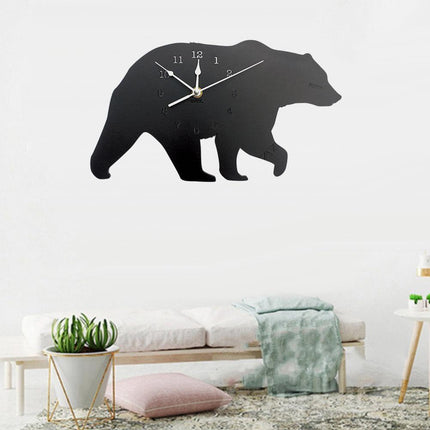 Arctic Charm Polar Bear Basswood Wall Clock - Handcrafted Elegance