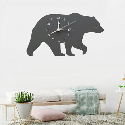 Arctic Charm Polar Bear Basswood Wall Clock - Handcrafted Elegance