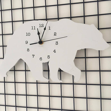 Arctic Charm Polar Bear Basswood Wall Clock - Handcrafted Elegance