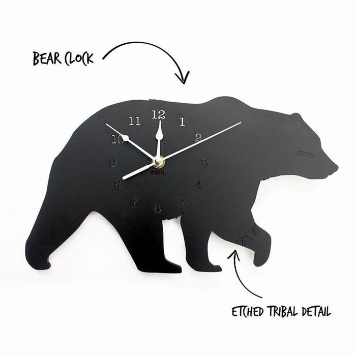 Arctic Charm Wooden Wall Clock with Polar Bear Shape