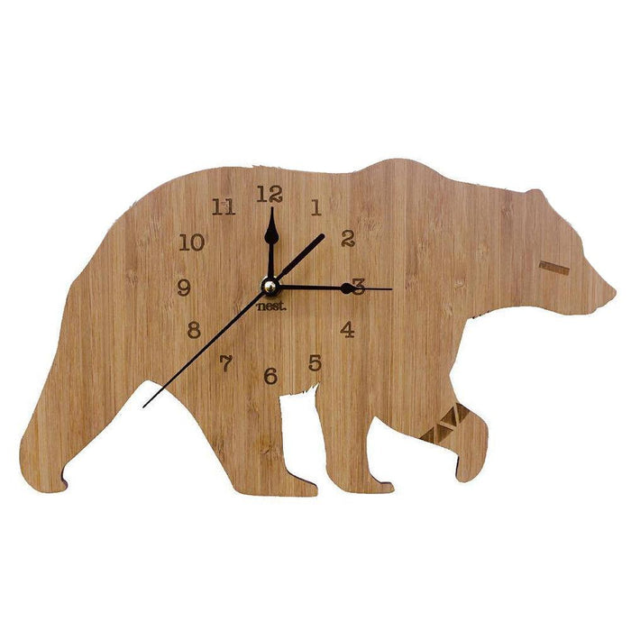 Arctic Charm Wooden Wall Clock with Polar Bear Shape