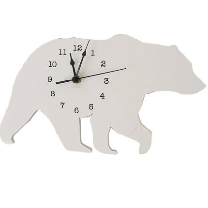 Arctic Charm Polar Bear Basswood Wall Clock - Handcrafted Elegance