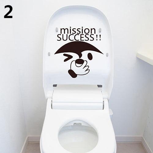 Whimsical Cartoon Character PVC Toilet Sticker Set - Playful Bathroom Decor Collection