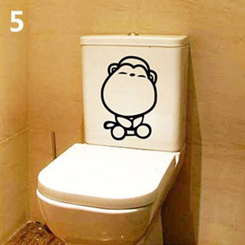 Cartoon Pattern PVC Toilet Sticker - Fun Bathroom Decor for Home DIY